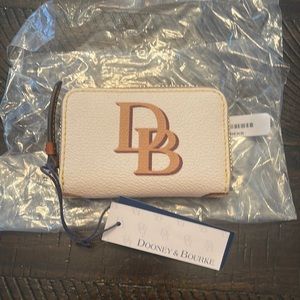 Authentic Dooney & Bourke Italian Coated Cotton Monogram Credit Card Case